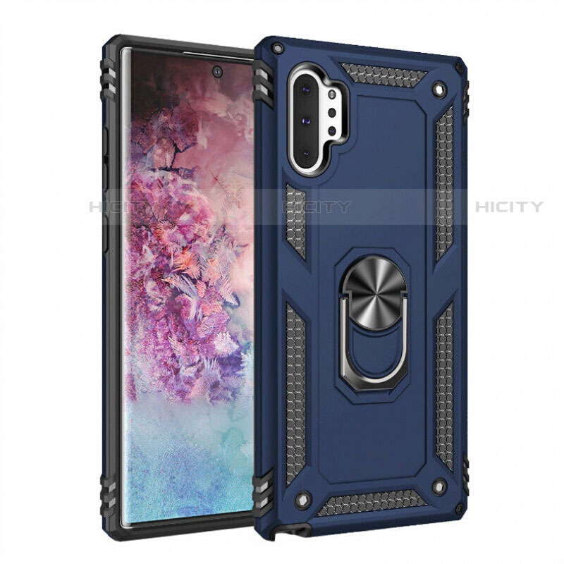 Coque Contour Silicone et Plastique Housse Etui Mat avec Magnetique Support Bague Anneau pour Samsung Galaxy Note 10 Plus 5G Plus