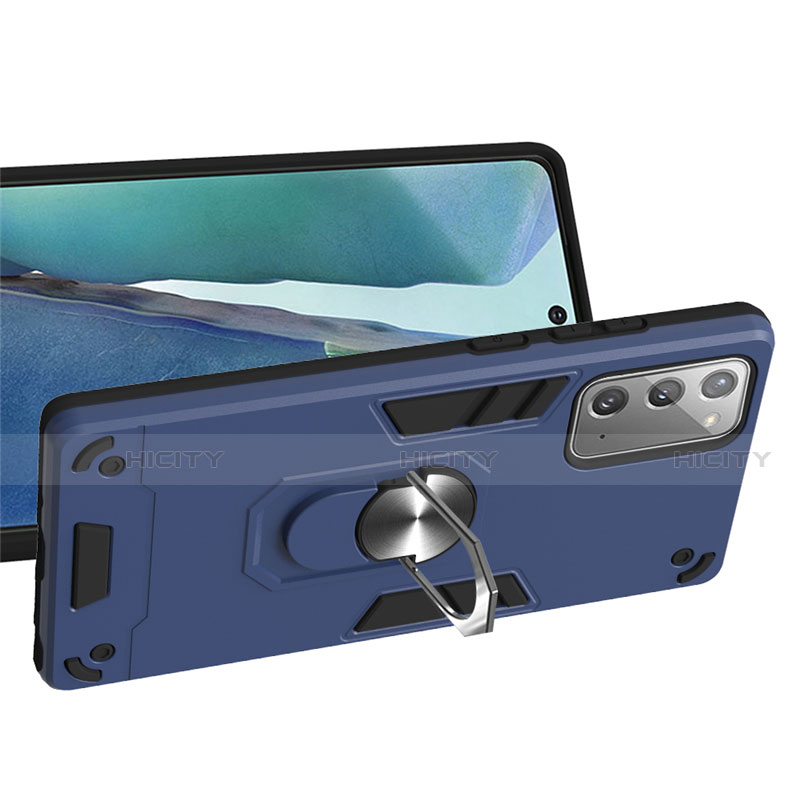Coque Contour Silicone et Plastique Housse Etui Mat avec Magnetique Support Bague Anneau pour Samsung Galaxy Note 20 Plus 5G Plus