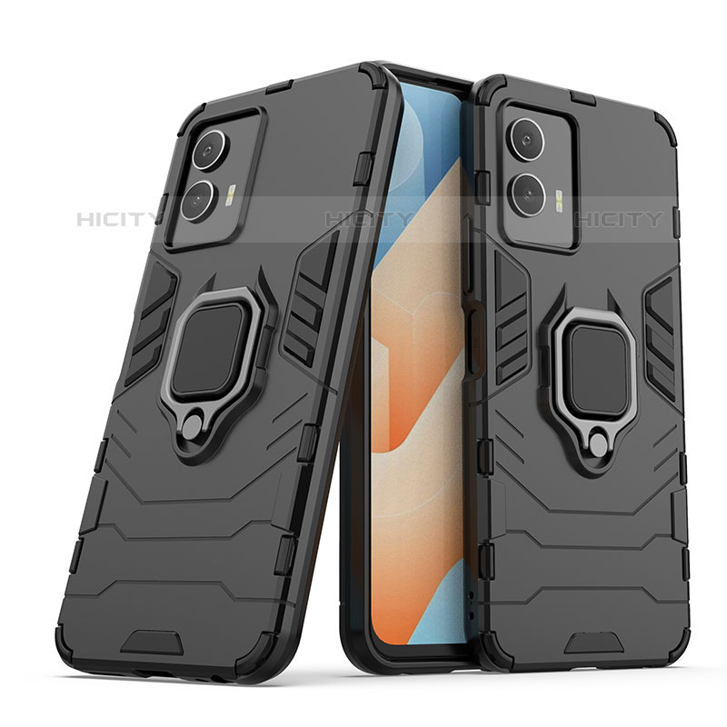 Coque Contour Silicone et Plastique Housse Etui Mat avec Magnetique Support Bague Anneau pour Vivo iQOO U5 5G Plus