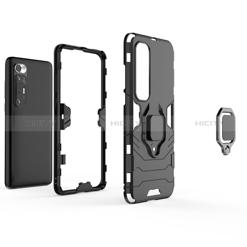 Coque Contour Silicone et Plastique Housse Etui Mat avec Magnetique Support Bague Anneau pour Xiaomi Mi 10S 5G Plus