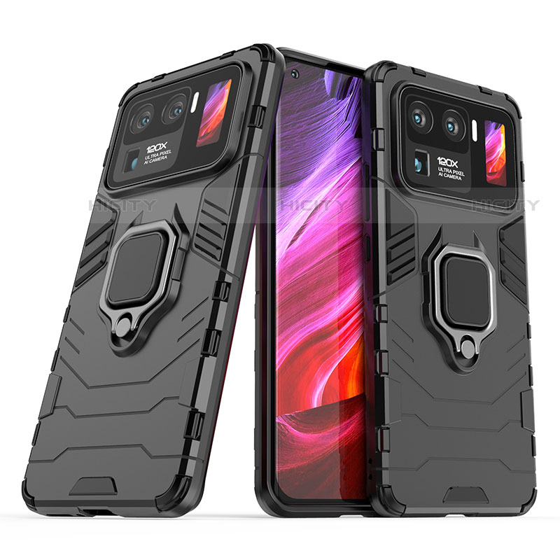 Coque Contour Silicone et Plastique Housse Etui Mat avec Magnetique Support Bague Anneau pour Xiaomi Mi 11 Ultra 5G Plus