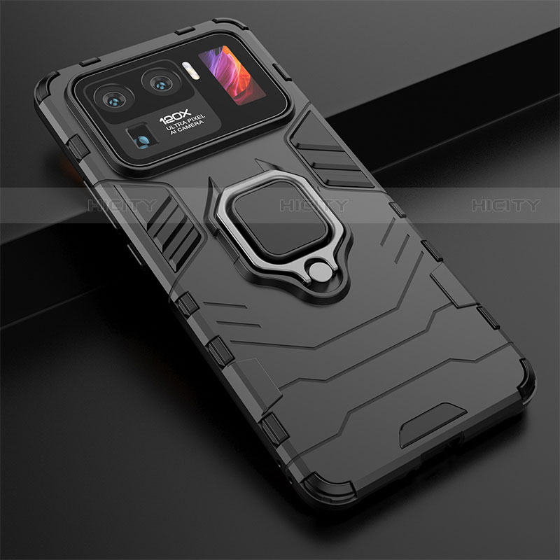 Coque Contour Silicone et Plastique Housse Etui Mat avec Magnetique Support Bague Anneau pour Xiaomi Mi 11 Ultra 5G Plus