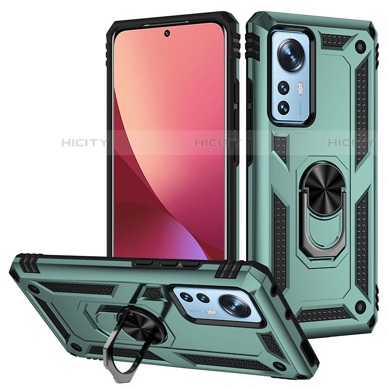 Coque Contour Silicone et Plastique Housse Etui Mat avec Magnetique Support Bague Anneau pour Xiaomi Mi 12 Pro 5G Plus