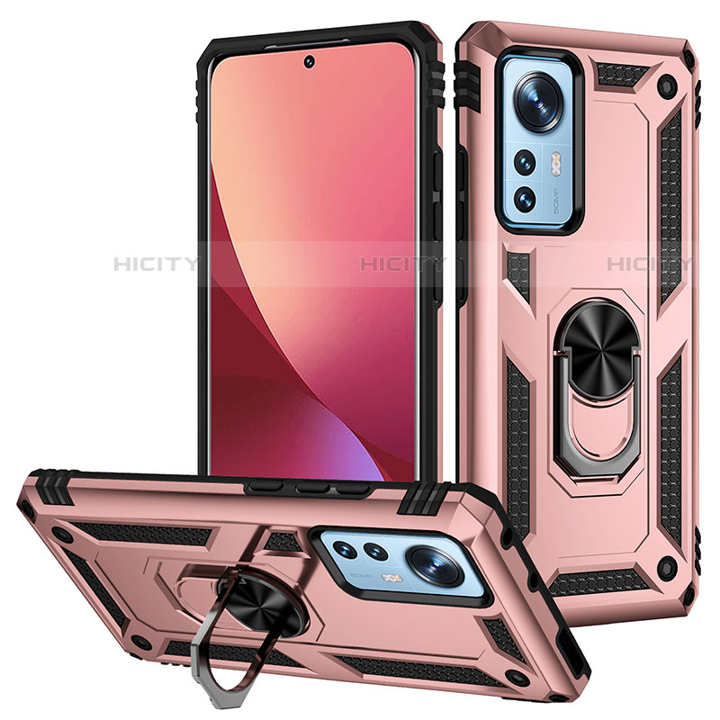 Coque Contour Silicone et Plastique Housse Etui Mat avec Magnetique Support Bague Anneau pour Xiaomi Mi 12 Pro 5G Plus