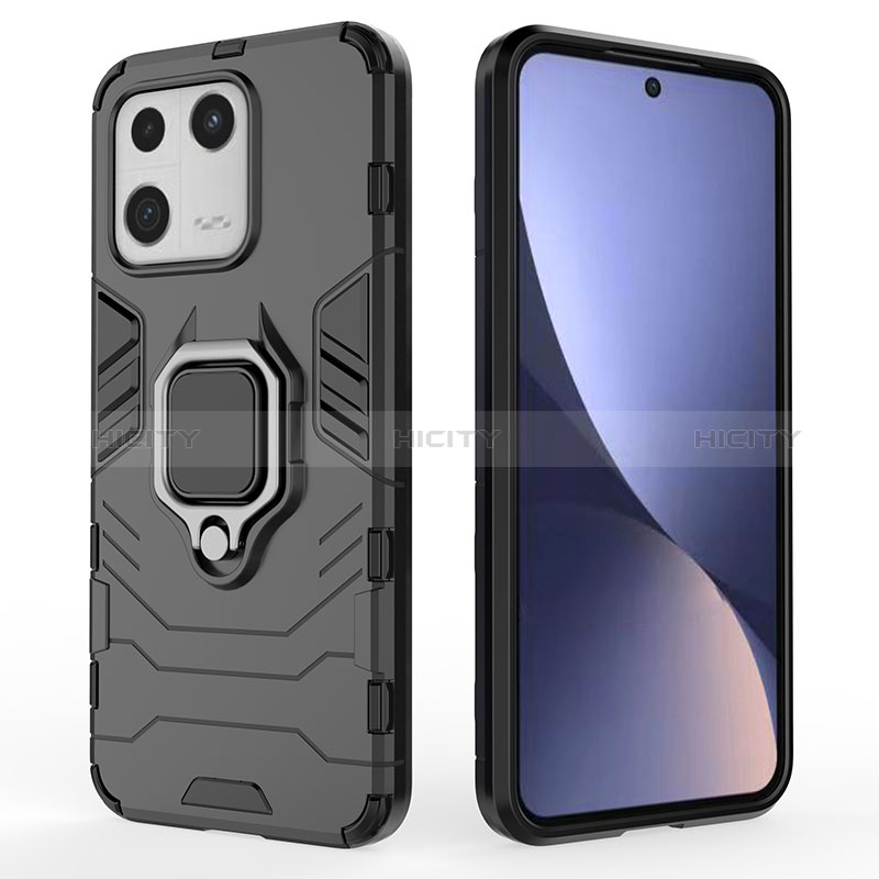 Coque Contour Silicone et Plastique Housse Etui Mat avec Magnetique Support Bague Anneau pour Xiaomi Mi 13 5G Plus