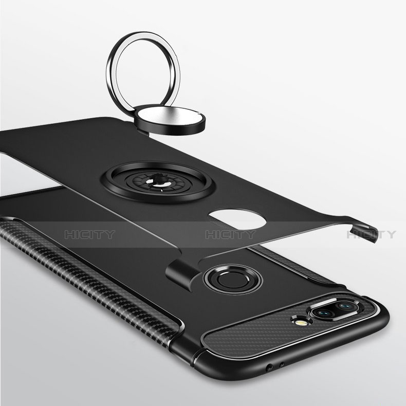 Coque Contour Silicone et Plastique Housse Etui Mat avec Magnetique Support Bague Anneau pour Xiaomi Mi 8 Lite Plus