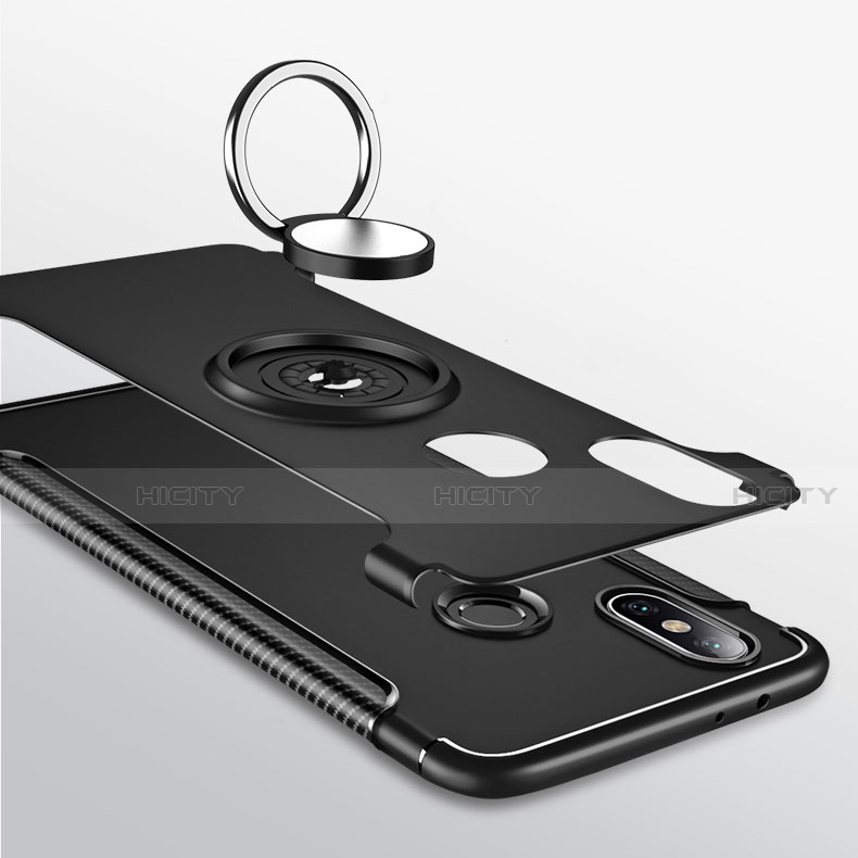 Coque Contour Silicone et Plastique Housse Etui Mat avec Magnetique Support Bague Anneau pour Xiaomi Mi 8 Plus