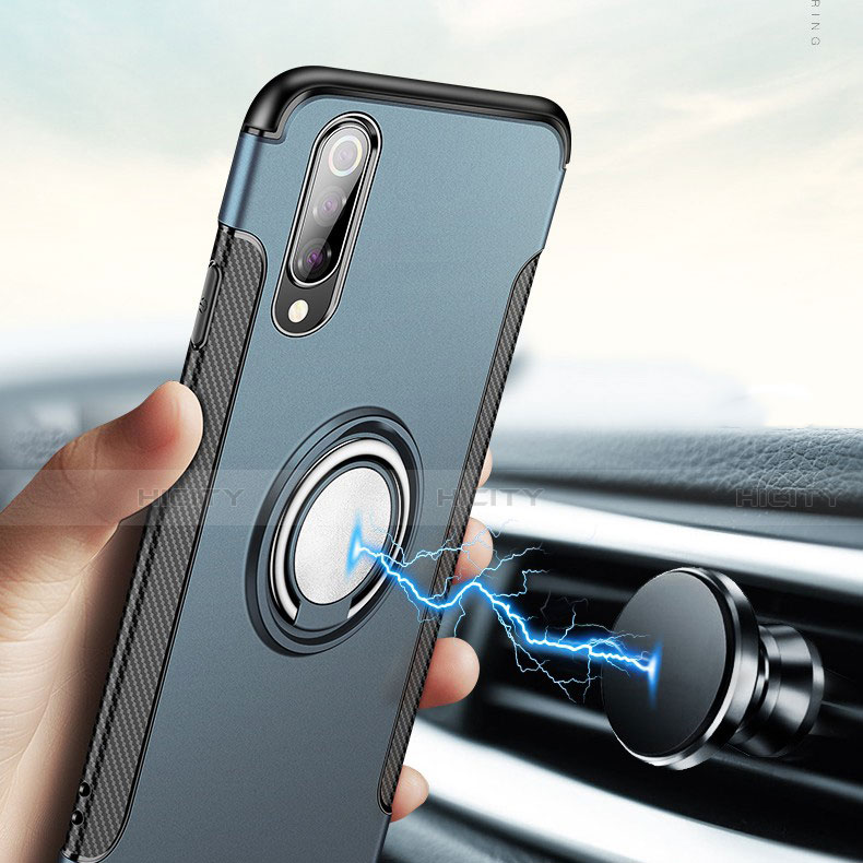 Coque Contour Silicone et Plastique Housse Etui Mat avec Magnetique Support Bague Anneau pour Xiaomi Mi 9 Lite Plus