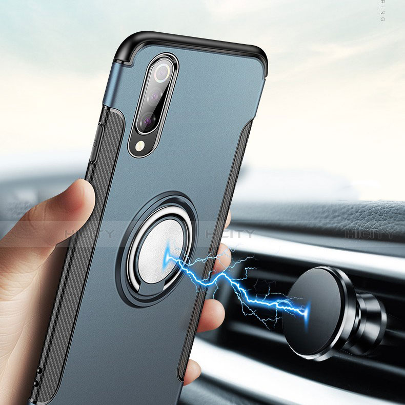 Coque Contour Silicone et Plastique Housse Etui Mat avec Magnetique Support Bague Anneau pour Xiaomi Mi 9 Plus