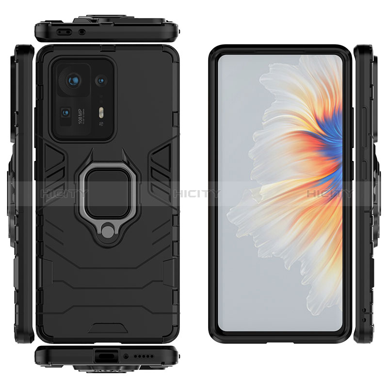 Coque Contour Silicone et Plastique Housse Etui Mat avec Magnetique Support Bague Anneau pour Xiaomi Mi Mix 4 5G Plus