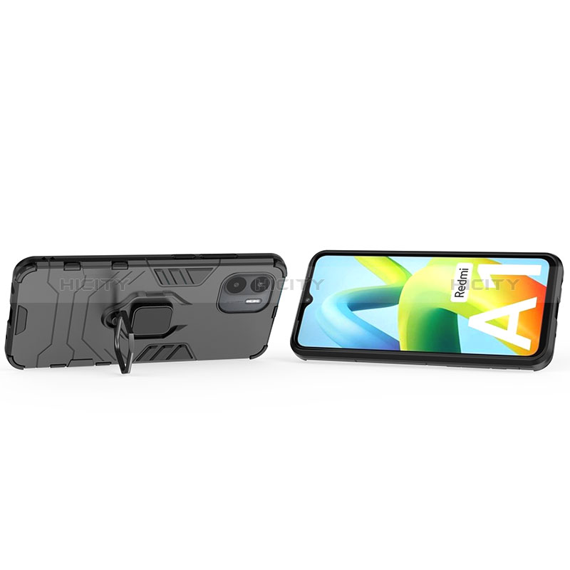 Coque Contour Silicone et Plastique Housse Etui Mat avec Magnetique Support Bague Anneau pour Xiaomi Poco C50 Plus