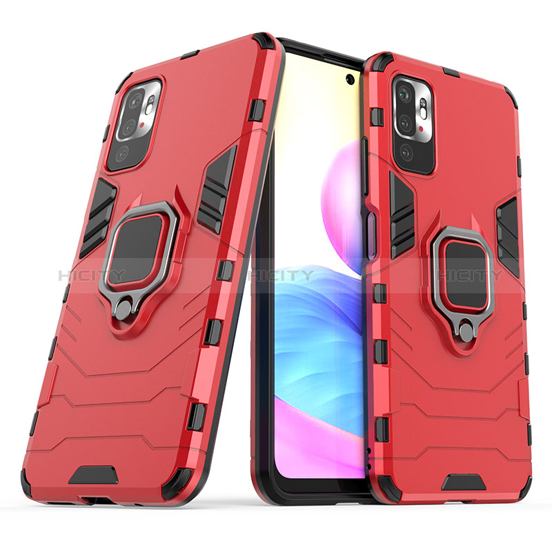 Coque Contour Silicone et Plastique Housse Etui Mat avec Magnetique Support Bague Anneau pour Xiaomi POCO M3 Pro 5G Plus