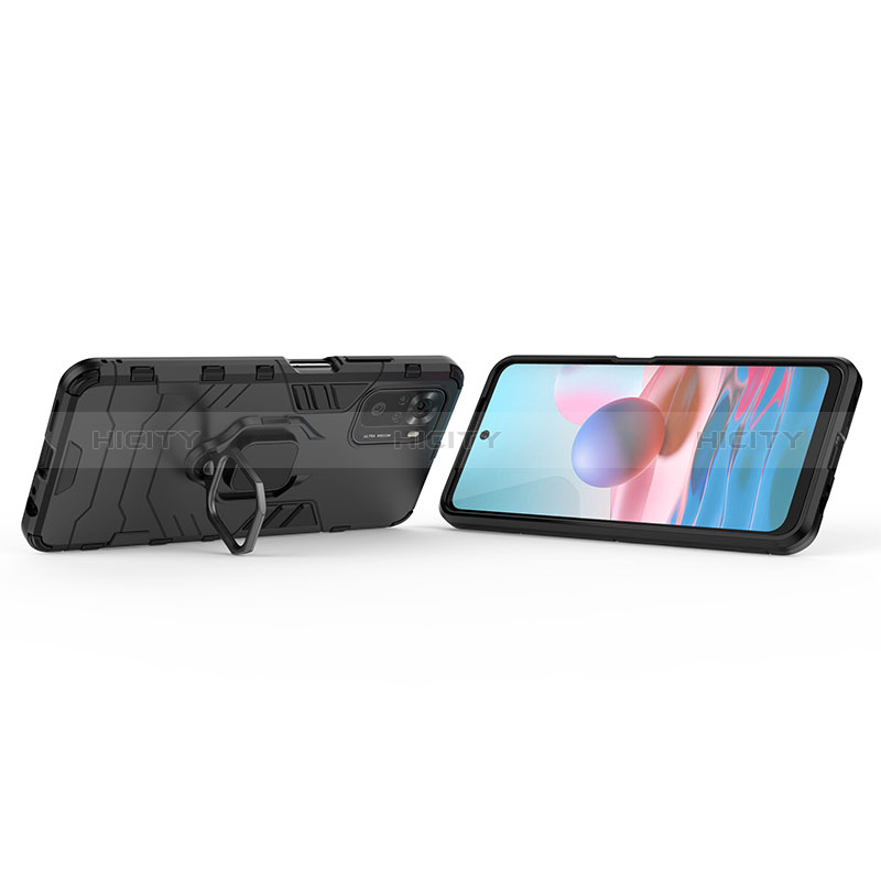 Coque Contour Silicone et Plastique Housse Etui Mat avec Magnetique Support Bague Anneau pour Xiaomi Poco M5S Plus