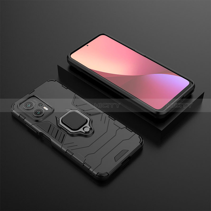 Coque Contour Silicone et Plastique Housse Etui Mat avec Magnetique Support Bague Anneau pour Xiaomi Poco X4 GT 5G Plus