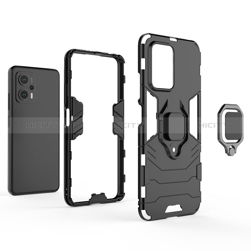 Coque Contour Silicone et Plastique Housse Etui Mat avec Magnetique Support Bague Anneau pour Xiaomi Poco X4 GT 5G Plus