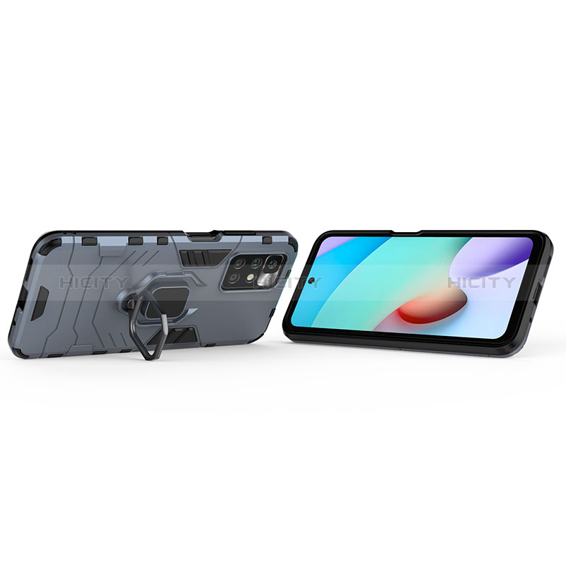 Coque Contour Silicone et Plastique Housse Etui Mat avec Magnetique Support Bague Anneau pour Xiaomi Redmi 10 4G Plus