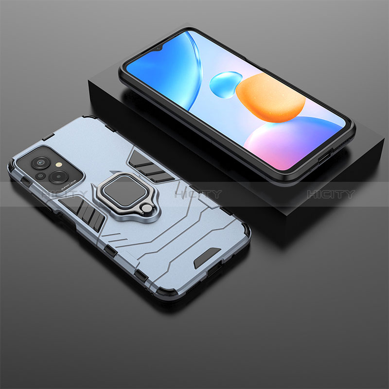 Coque Contour Silicone et Plastique Housse Etui Mat avec Magnetique Support Bague Anneau pour Xiaomi Redmi 11 Prime 4G Plus