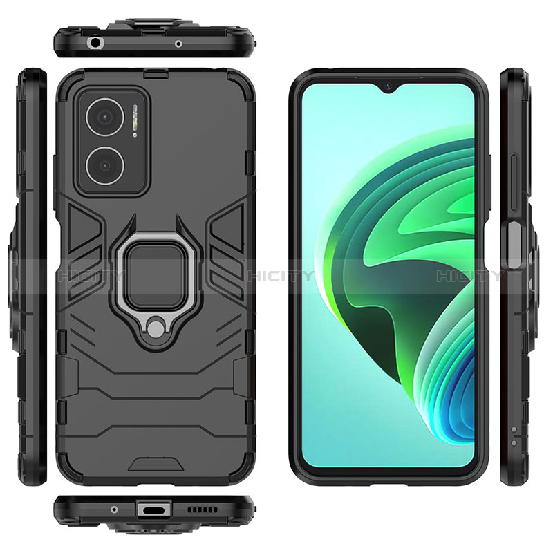 Coque Contour Silicone et Plastique Housse Etui Mat avec Magnetique Support Bague Anneau pour Xiaomi Redmi 11 Prime 5G Plus