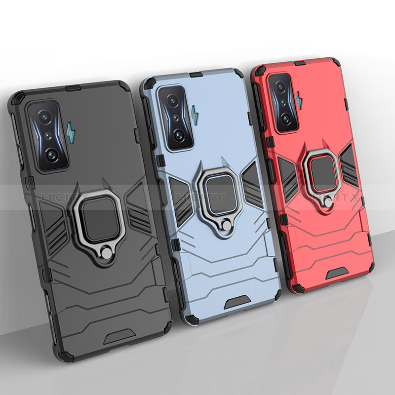 Coque Contour Silicone et Plastique Housse Etui Mat avec Magnetique Support Bague Anneau pour Xiaomi Redmi K50 Gaming 5G Plus