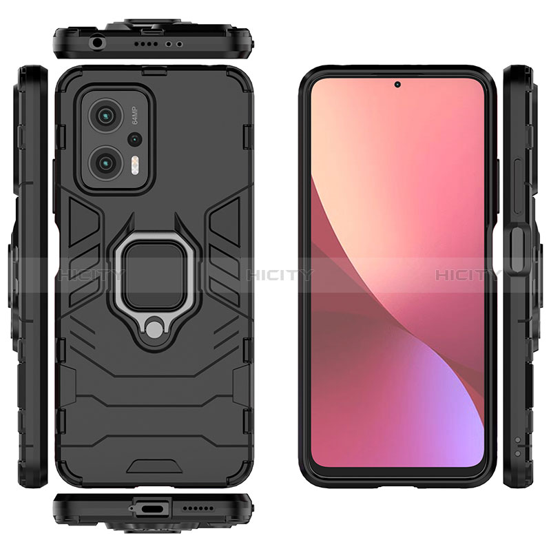 Coque Contour Silicone et Plastique Housse Etui Mat avec Magnetique Support Bague Anneau pour Xiaomi Redmi K50i 5G Plus