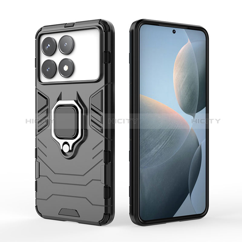 Coque Contour Silicone et Plastique Housse Etui Mat avec Magnetique Support Bague Anneau pour Xiaomi Redmi K70 Pro 5G Plus