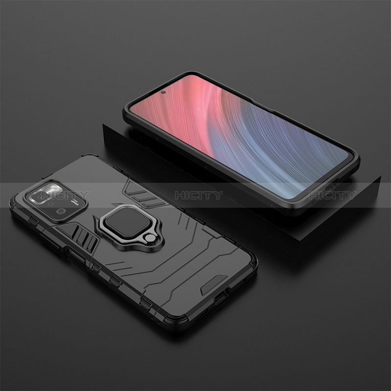 Coque Contour Silicone et Plastique Housse Etui Mat avec Magnetique Support Bague Anneau pour Xiaomi Redmi Note 10 Pro 5G Plus