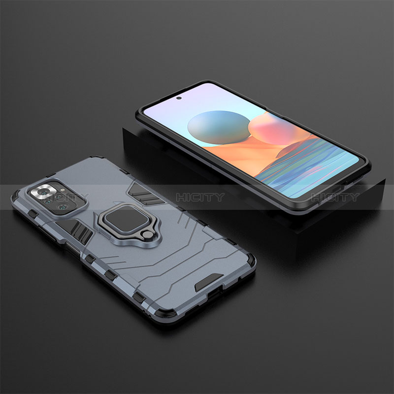 Coque Contour Silicone et Plastique Housse Etui Mat avec Magnetique Support Bague Anneau pour Xiaomi Redmi Note 10 Pro Max Plus