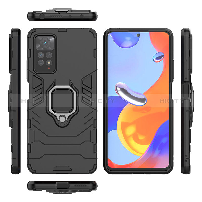 Coque Contour Silicone et Plastique Housse Etui Mat avec Magnetique Support Bague Anneau pour Xiaomi Redmi Note 11 Pro 5G Plus