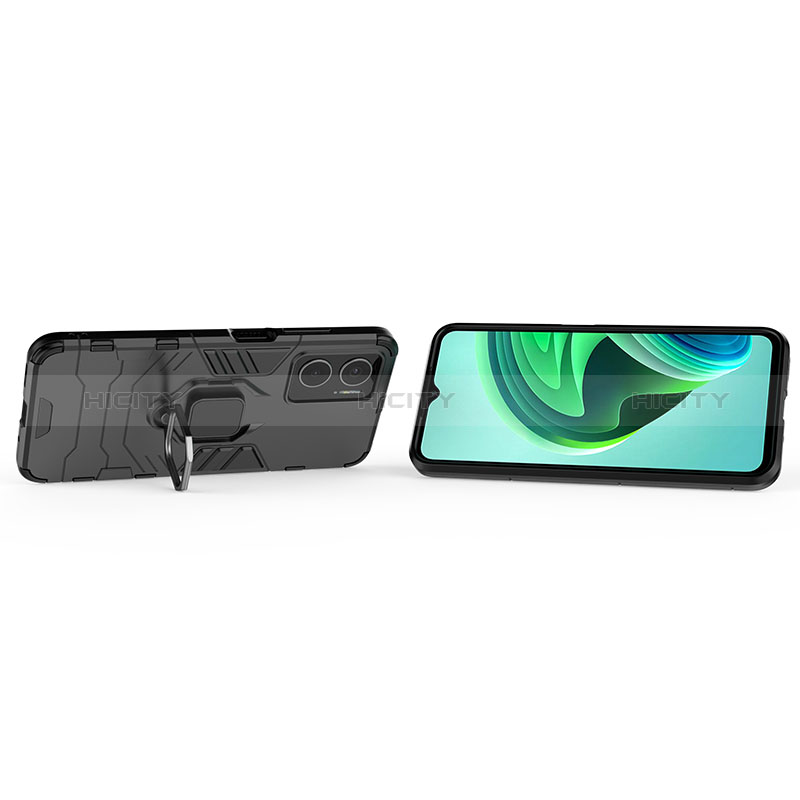 Coque Contour Silicone et Plastique Housse Etui Mat avec Magnetique Support Bague Anneau pour Xiaomi Redmi Note 11E 5G Plus