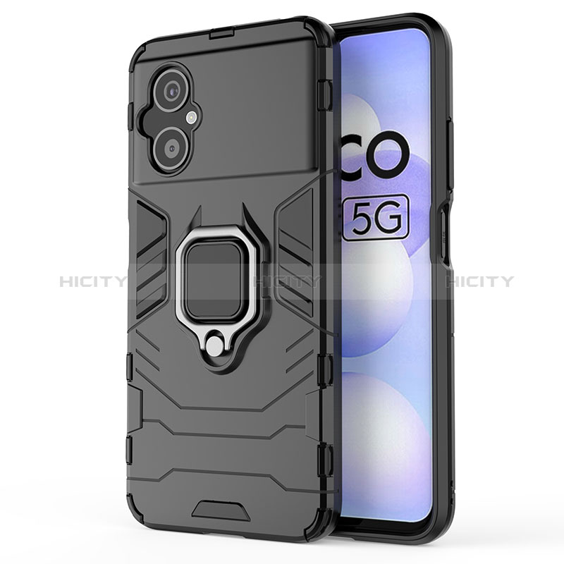 Coque Contour Silicone et Plastique Housse Etui Mat avec Magnetique Support Bague Anneau pour Xiaomi Redmi Note 11R 5G Plus