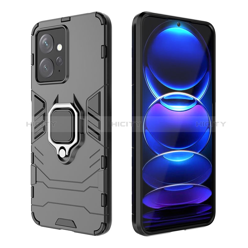 Coque Contour Silicone et Plastique Housse Etui Mat avec Magnetique Support Bague Anneau pour Xiaomi Redmi Note 12 4G Plus