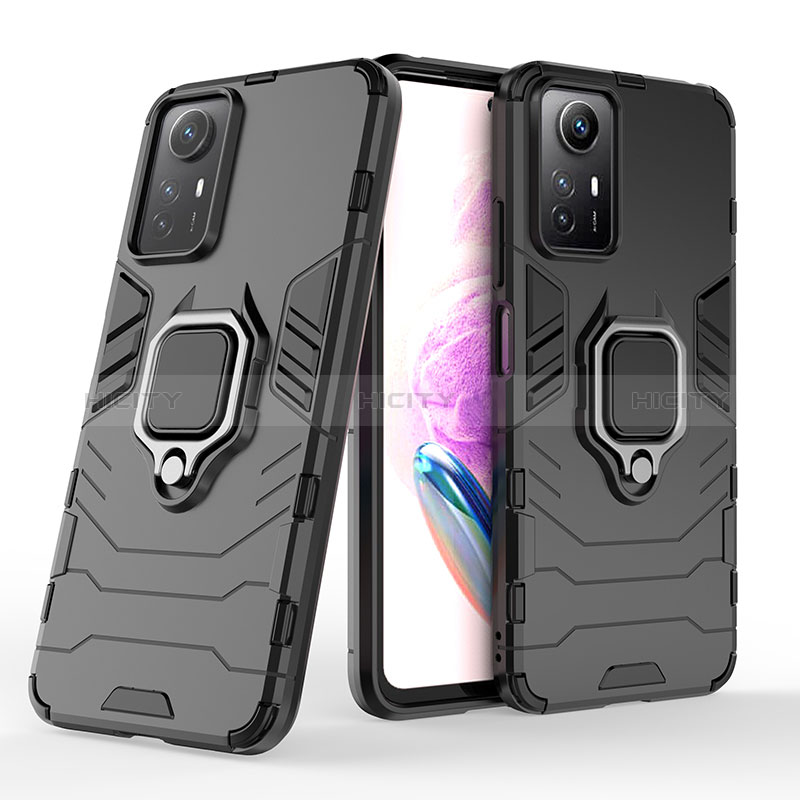 Coque Contour Silicone et Plastique Housse Etui Mat avec Magnetique Support Bague Anneau pour Xiaomi Redmi Note 12S Plus