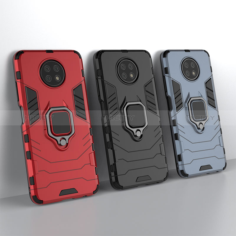 Coque Contour Silicone et Plastique Housse Etui Mat avec Magnetique Support Bague Anneau pour Xiaomi Redmi Note 9 5G Plus