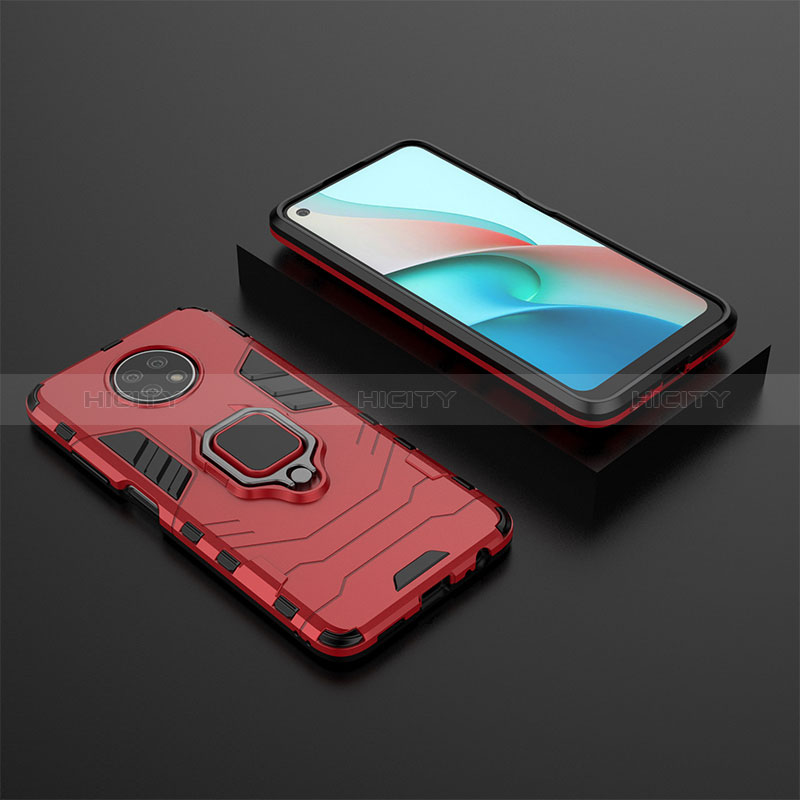 Coque Contour Silicone et Plastique Housse Etui Mat avec Magnetique Support Bague Anneau pour Xiaomi Redmi Note 9 5G Plus