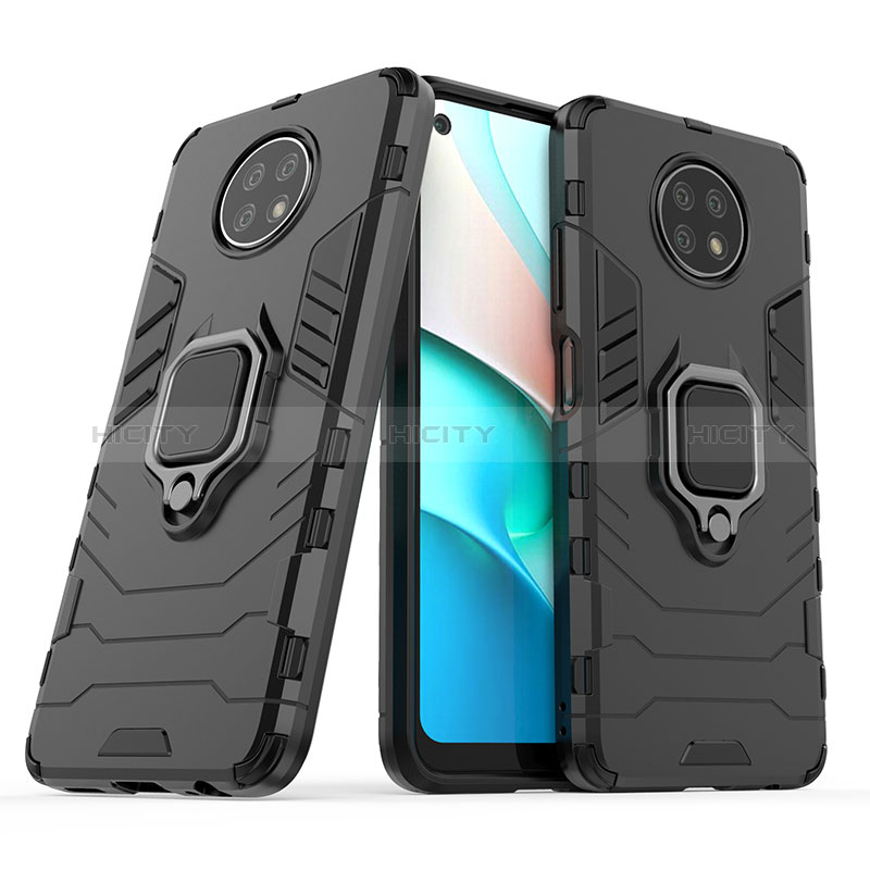 Coque Contour Silicone et Plastique Housse Etui Mat avec Magnetique Support Bague Anneau pour Xiaomi Redmi Note 9 5G Plus