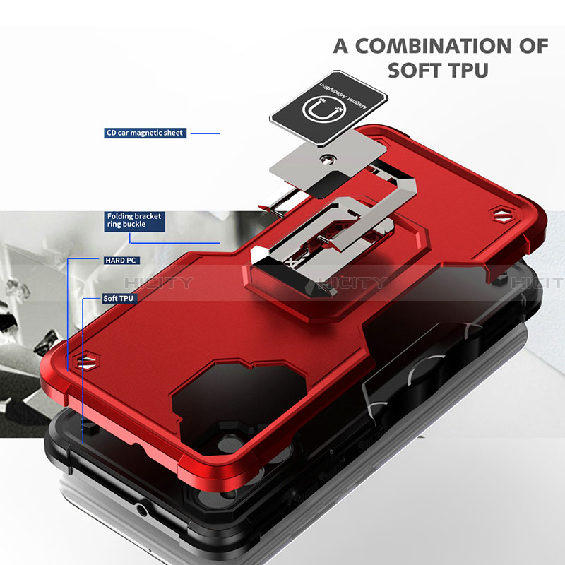 Coque Contour Silicone et Plastique Housse Etui Mat avec Magnetique Support Bague Anneau QW1 pour Samsung Galaxy A32 4G Plus