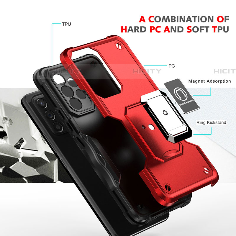 Coque Contour Silicone et Plastique Housse Etui Mat avec Magnetique Support Bague Anneau QW1 pour Samsung Galaxy A53 5G Plus