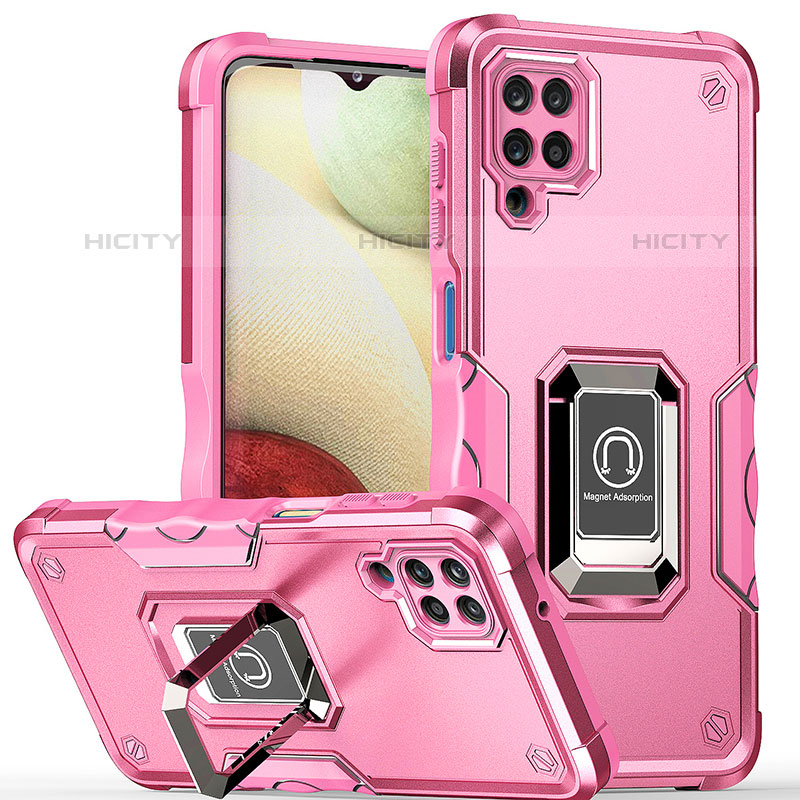 Coque Contour Silicone et Plastique Housse Etui Mat avec Magnetique Support Bague Anneau QW1 pour Samsung Galaxy M53 5G Or Rose Plus