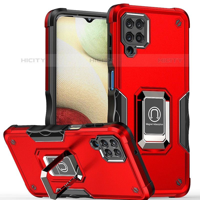 Coque Contour Silicone et Plastique Housse Etui Mat avec Magnetique Support Bague Anneau QW1 pour Samsung Galaxy M53 5G Rouge Plus