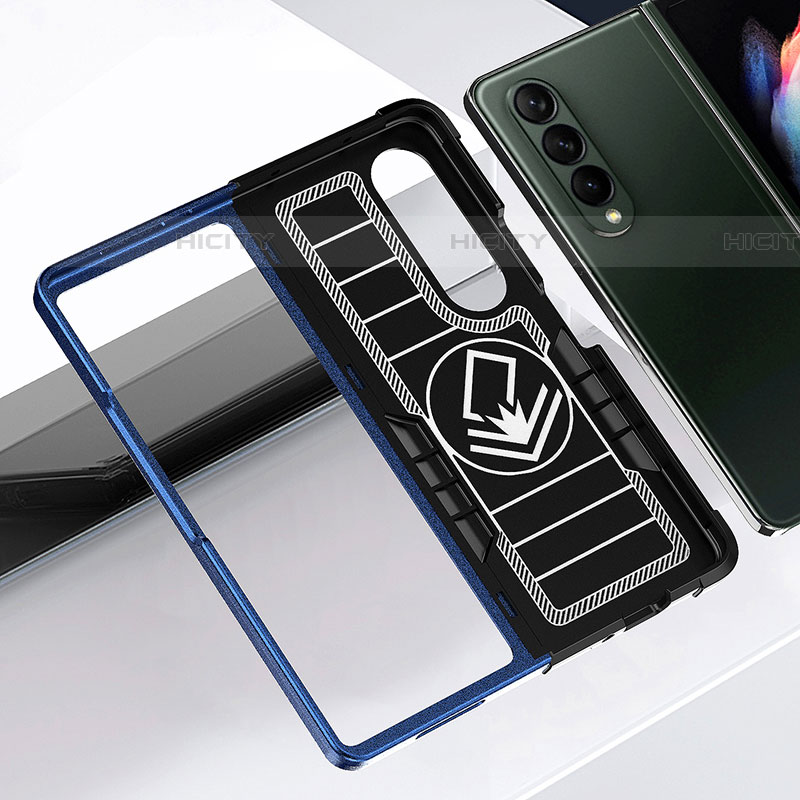 Coque Contour Silicone et Plastique Housse Etui Mat avec Magnetique Support Bague Anneau QW1 pour Samsung Galaxy Z Fold4 5G Plus