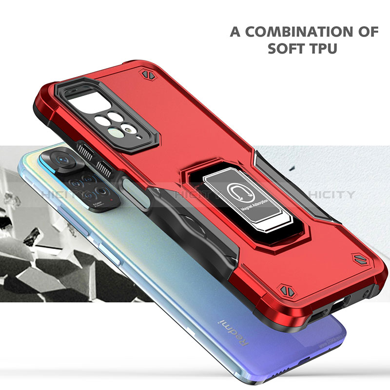 Coque Contour Silicone et Plastique Housse Etui Mat avec Magnetique Support Bague Anneau QW1 pour Xiaomi Redmi Note 12 Pro 4G Plus