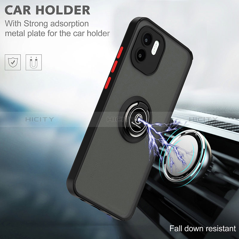 Coque Contour Silicone et Plastique Housse Etui Mat avec Magnetique Support Bague Anneau QW2 pour Xiaomi Redmi A2 Plus Plus