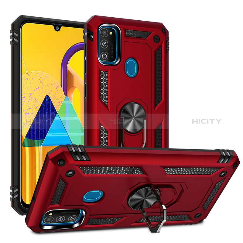 Coque Contour Silicone et Plastique Housse Etui Mat avec Magnetique Support Bague Anneau QW3 pour Samsung Galaxy M30s Plus