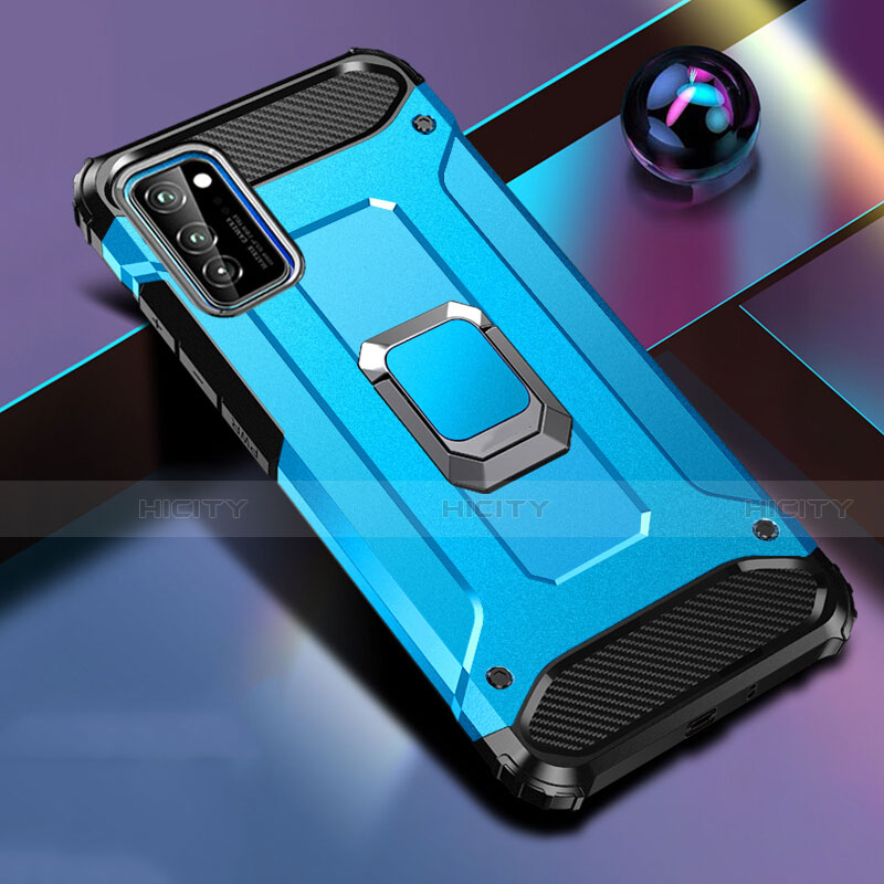 Coque Contour Silicone et Plastique Housse Etui Mat avec Magnetique Support Bague Anneau R01 pour Huawei Honor V30 5G Plus