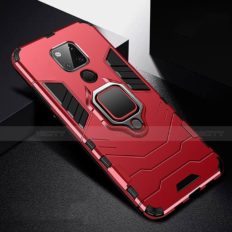 Coque Contour Silicone et Plastique Housse Etui Mat avec Magnetique Support Bague Anneau R01 pour Huawei Mate 20 X 5G Plus