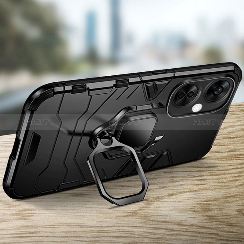 Coque Contour Silicone et Plastique Housse Etui Mat avec Magnetique Support Bague Anneau R01 pour OnePlus Nord CE 3 Lite 5G Plus