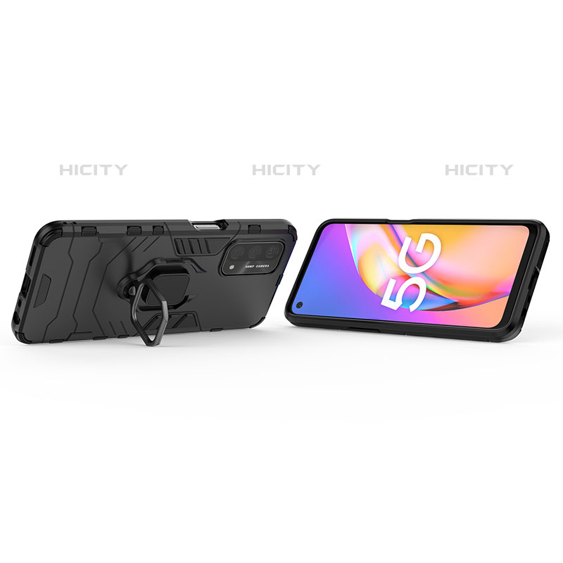 Coque Contour Silicone et Plastique Housse Etui Mat avec Magnetique Support Bague Anneau R01 pour OnePlus Nord N200 5G Plus