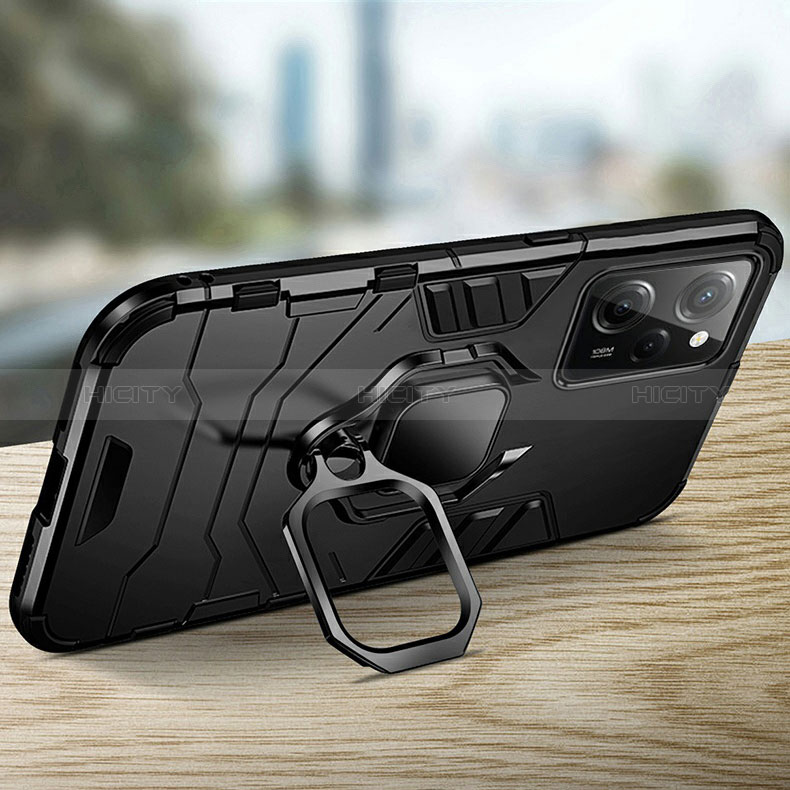 Coque Contour Silicone et Plastique Housse Etui Mat avec Magnetique Support Bague Anneau R01 pour Xiaomi Poco X5 Pro 5G Plus