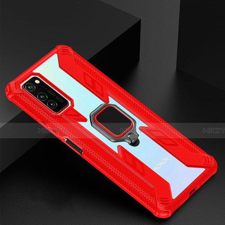 Coque Contour Silicone et Plastique Housse Etui Mat avec Magnetique Support Bague Anneau R02 pour Huawei Honor V30 Pro 5G Plus