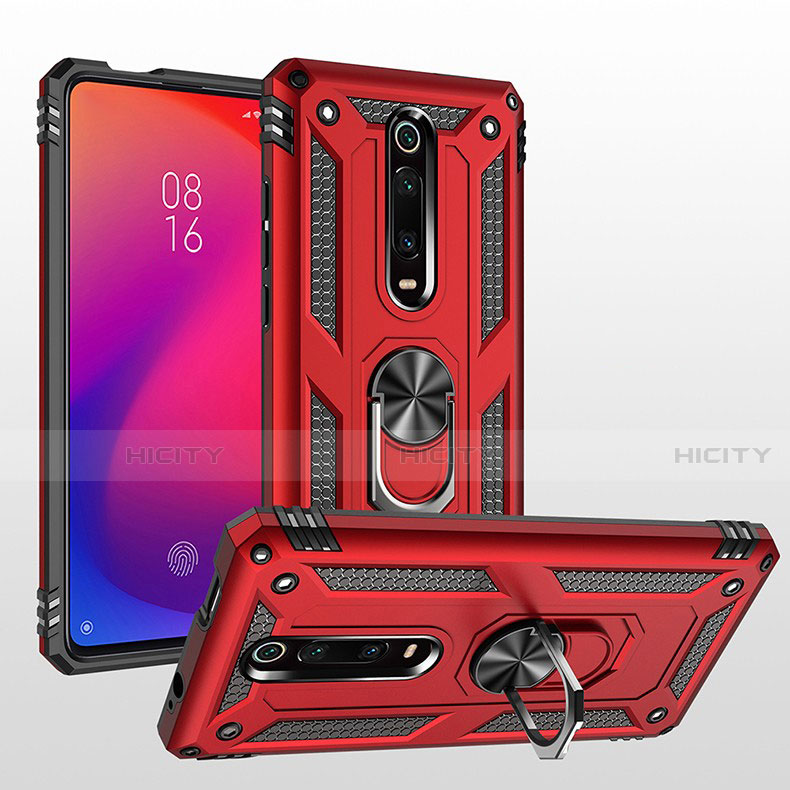 Coque Contour Silicone et Plastique Housse Etui Mat avec Magnetique Support Bague Anneau R02 pour Xiaomi Redmi K20 Plus